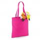 Tote bag, sac shopping coton rose fushia vierge, 140 g/m²