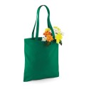 Tote bag, sac shopping coton vert kelly vierge, 140 g/m²
