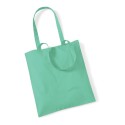 Tote bag, sac shopping coton vert menthe