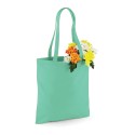Tote bag, sac shopping coton vert menthe vierge, 140 g/m²