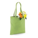 Tote bag, sac shopping coton vert kiwi vierge, 140 g/m²