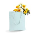 Tote bag, sac shopping coton vert pastel vierge, 140 g/m²