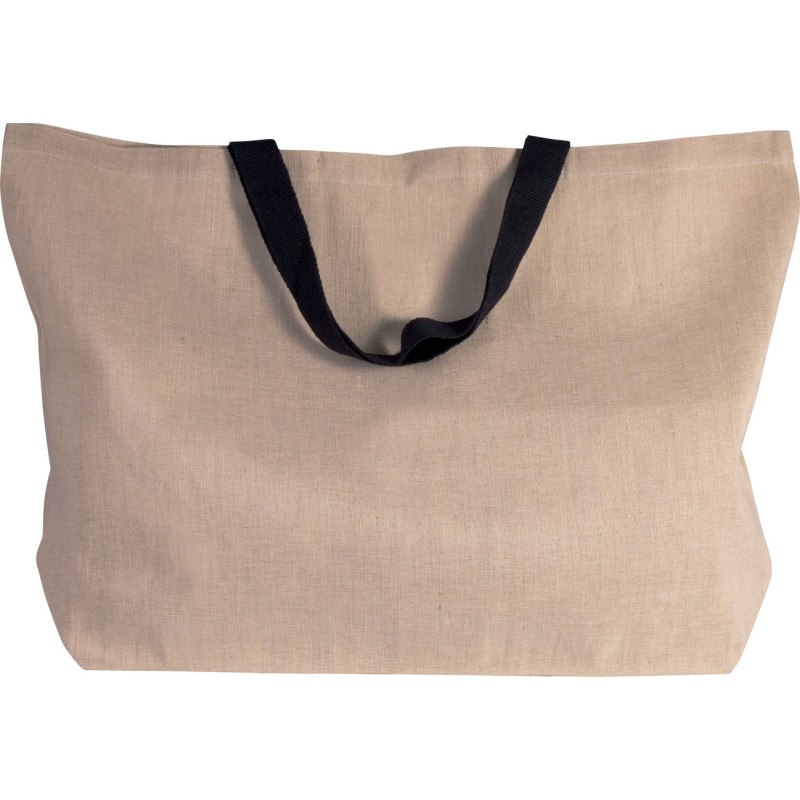 Très grand sac fourre-tout en juco, anses courtes, 280 g/m²