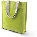 Sac shopping en toile de jute, poche extérieure en coton