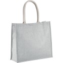 Grand sac shopping en toile de jute teinte, fermeture par scratch