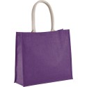 Grand sac shopping en toile de jute teinte, fermeture par scratch