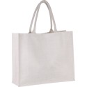 Grand sac shopping en toile de jute teinte, fermeture par scratch