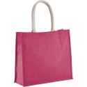 Grand sac shopping en toile de jute teinte, fermeture par scratch