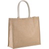 Grand sac shopping en toile de jute teinte, fermeture par scratch