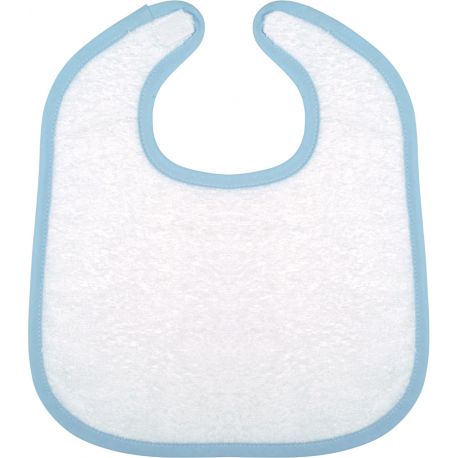 Bavoir éponge bébé, fermeture par scratch, 100% coton 400 g/m²