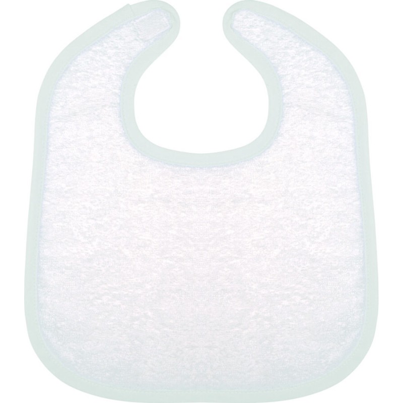 Bavoir éponge bébé, fermeture par scratch, 100% coton 400 g/m²