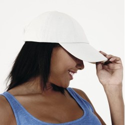 Casquette profil bas en coton drill, visière courte