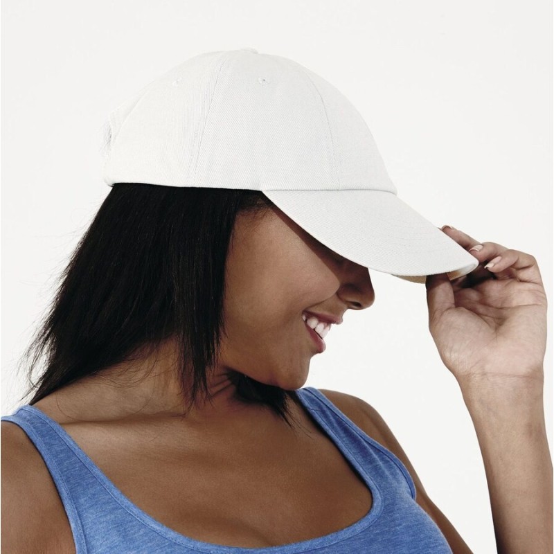 Casquette profil bas en coton drill, visière courte