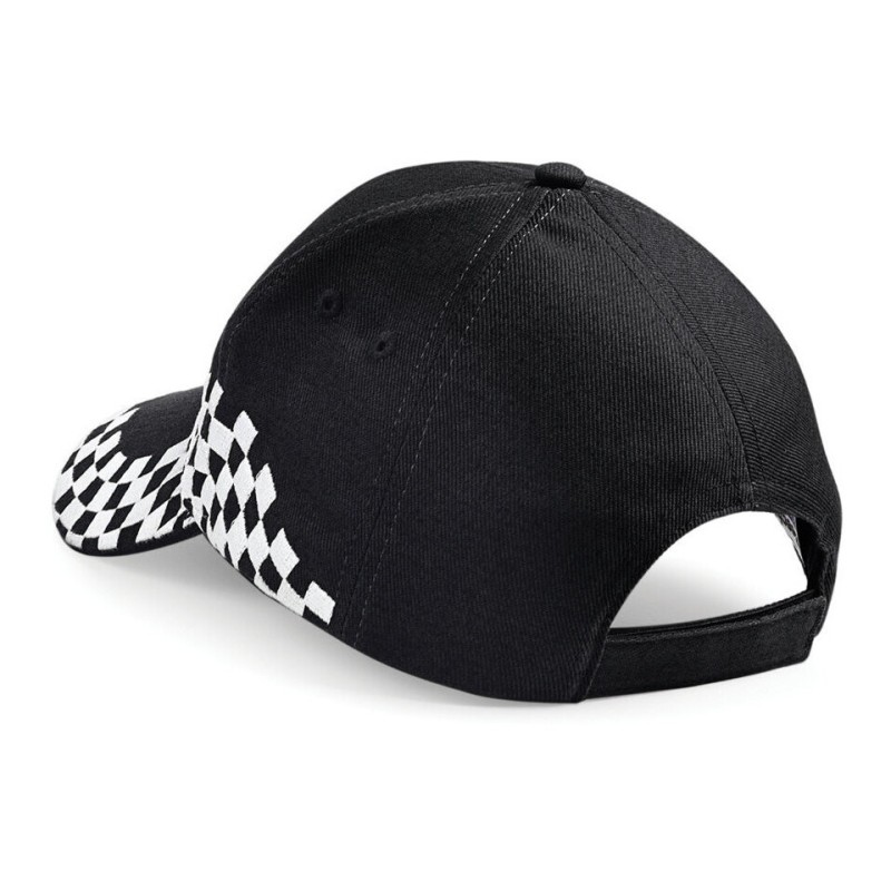 Casquette grand prix avec broderie du drapeau à damier