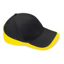 Casquette bicolore 5 panneaux en coton brossé