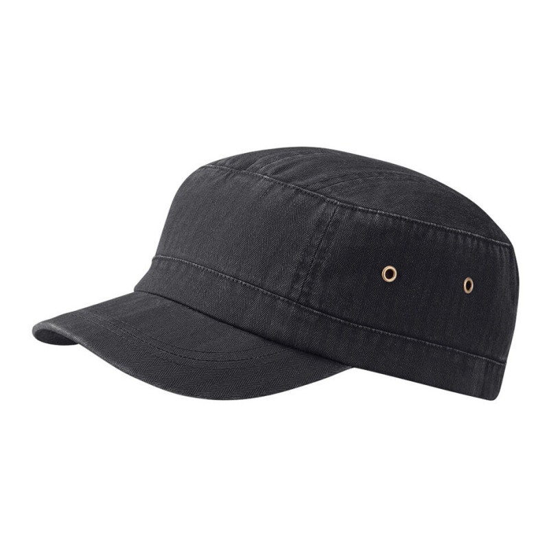 Casquette armée vintage en coton lourd délavé