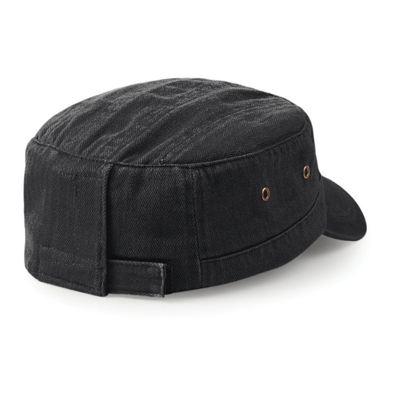 Casquette armée vintage en coton lourd délavé