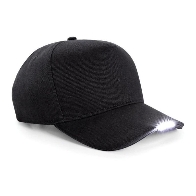 Casquette avec éclairage LED en continu ou flash