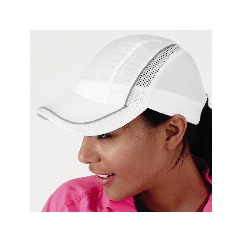 Casquette panneau filet ventilé et bandes réfléchissantes