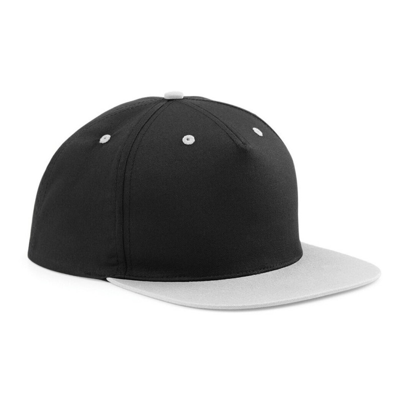 Casquette snapback 5 panneaux à visière plate bicolore pas cher