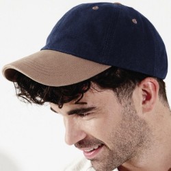 Casquette profil bas effet daim sur la visière, 100% coton lourd