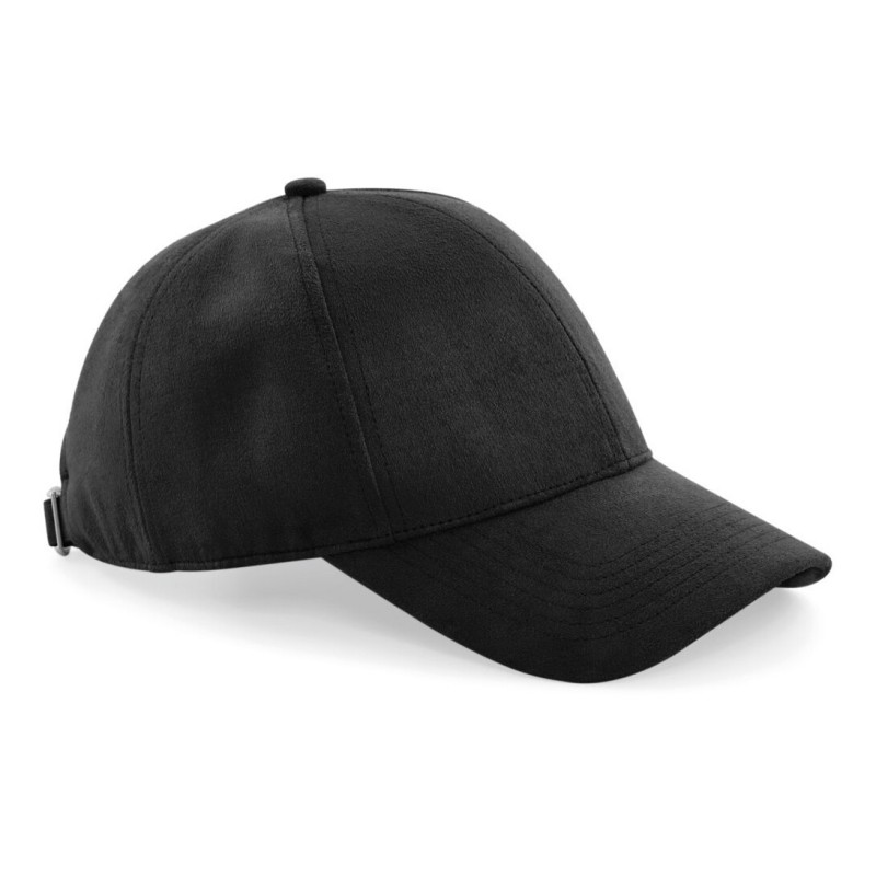 Casquette 6 panneaux en faux daim, profil mi-haut 