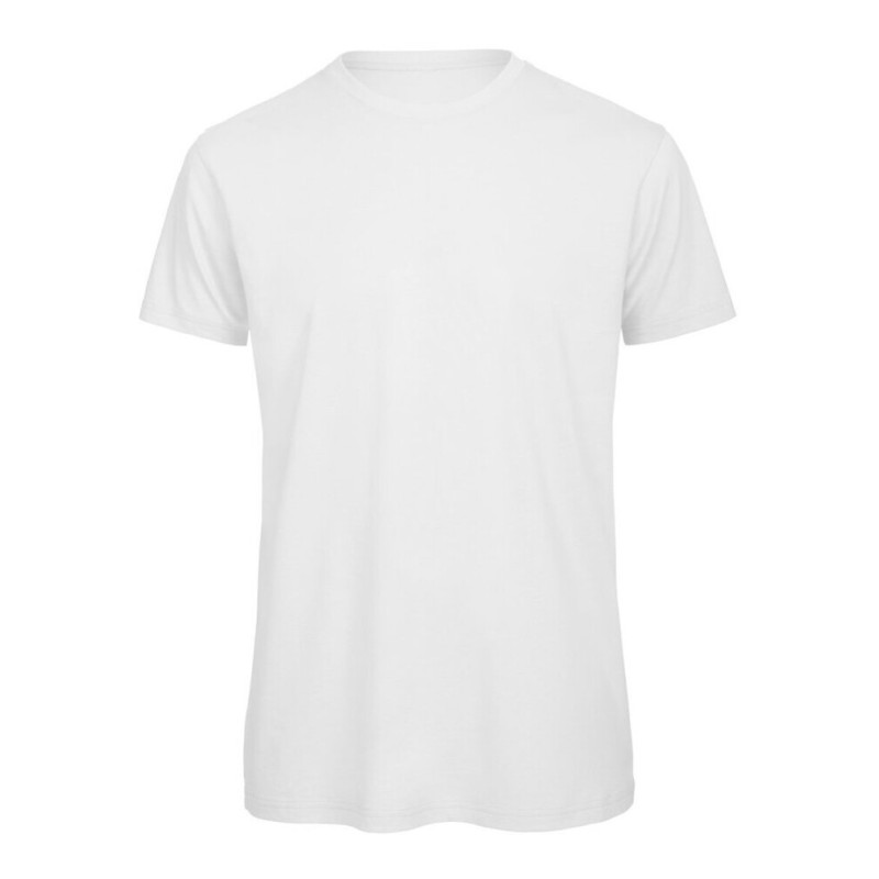 T-shirt homme col rond sans étiquette, coton bio ringspun, 140 g/m²