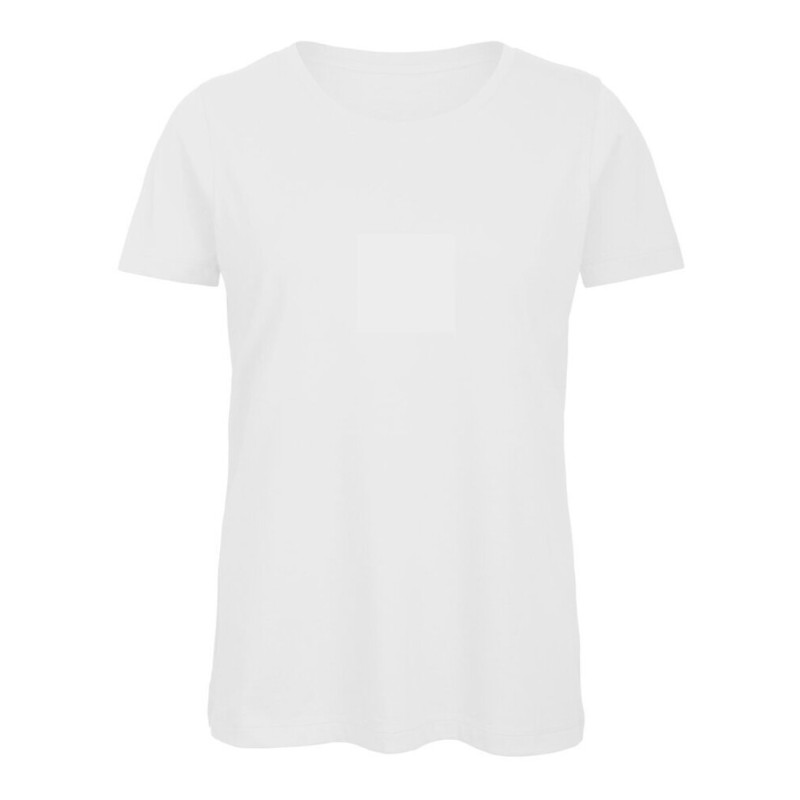 T-shirt femme col rond sans étiquette, coton bio ringspun, 140 g/m²