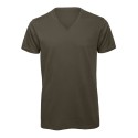 T-shirt homme col V sans étiquette, coton bio ringspun, 140 g/m²