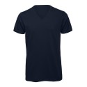 T-shirt homme col V sans étiquette, coton bio ringspun, 140 g/m²