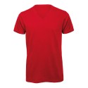 T-shirt homme col V sans étiquette, coton bio ringspun, 140 g/m²