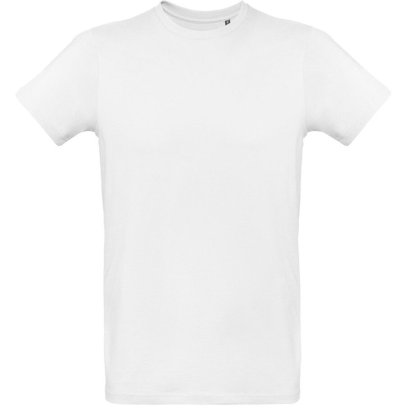 T-shirt homme col rond sans étiquette, coton bio ringspun, 175 g/m²