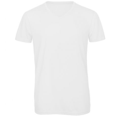 T-shirt homme col V tri-blend doux et respirant, 130 g/m²