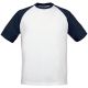 T-shirt baseball coton bicolore, manches courtes, 185 g/m²