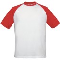 T-shirt baseball coton bicolore, manches courtes, 185 g/m²