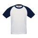 T-shirt baseball enfant bicolore, manches courtes, 185 g/m²