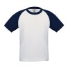 T-shirt baseball enfant bicolore, manches courtes, 185 g/m²