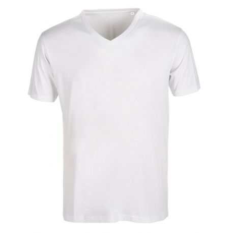T-shirt sans étiquette, sans marque homme col V en coton, 160 g/m²