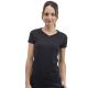 T-shirt sans étiquette, sans marque femme col V en coton, 160 g/m²