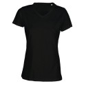 T-shirt sans étiquette, sans marque femme col V en coton, 160 g/m²