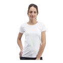 T-shirt sans étiquette, sans marque femme col rond en coton, 160 g/m²