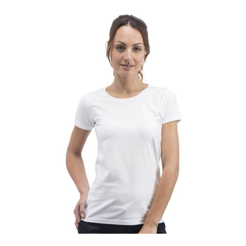 T-shirt sans étiquette, sans marque femme col rond, 100% coton, 160 g/m²