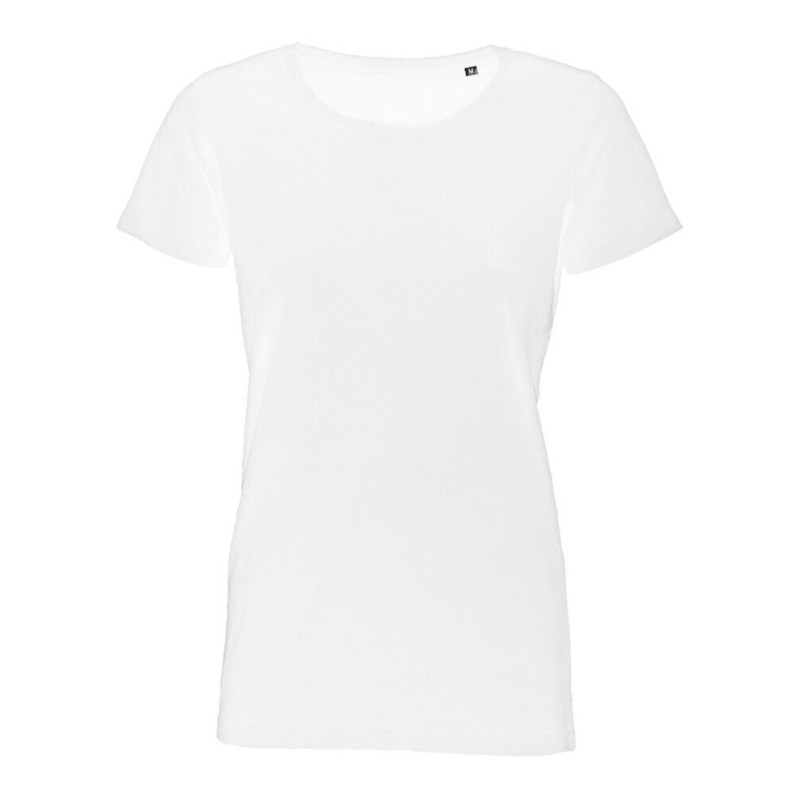 T-shirt sans étiquette, sans marque femme col rond, 100% coton, 160 g/m²