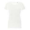 T-shirt sans étiquette, sans marque femme col rond, 100% coton, 160 g/m²