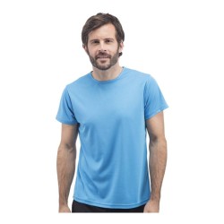 T-shirt respirant sans étiquette homme col rond en polyester, 130 g/m²