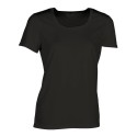 T-shirt respirant sans étiquette femme col rond en polyester, 130 g/m²