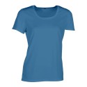 T-shirt respirant sans étiquette femme col rond en polyester, 130 g/m²