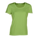 T-shirt respirant sans étiquette femme col rond en polyester, 130 g/m²
