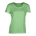 T-shirt respirant sans étiquette femme col rond en polyester, 130 g/m²