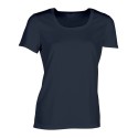 T-shirt respirant sans étiquette femme col rond en polyester, 130 g/m²
